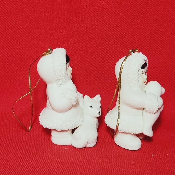 Christmas Ornament Arctic Kids of Alaska Snow Babies Baby Holding Seal and Dog S - Picture 5 of 10